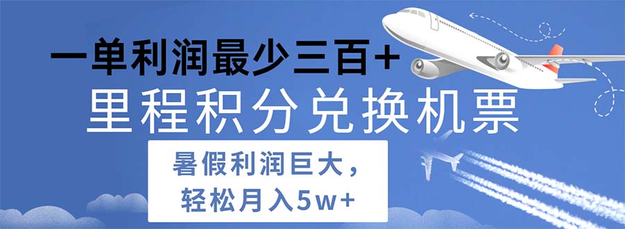 2024暑假利润空间巨大的里程积分兑换机票项目，每一单利润最少500 - 冒泡网-冒泡网