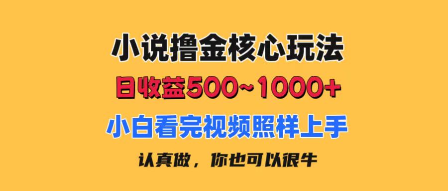 小说撸金核心玩法，日收益500-1000+，小白看完照样上手，0成本有手就行 - 冒泡网-冒泡网