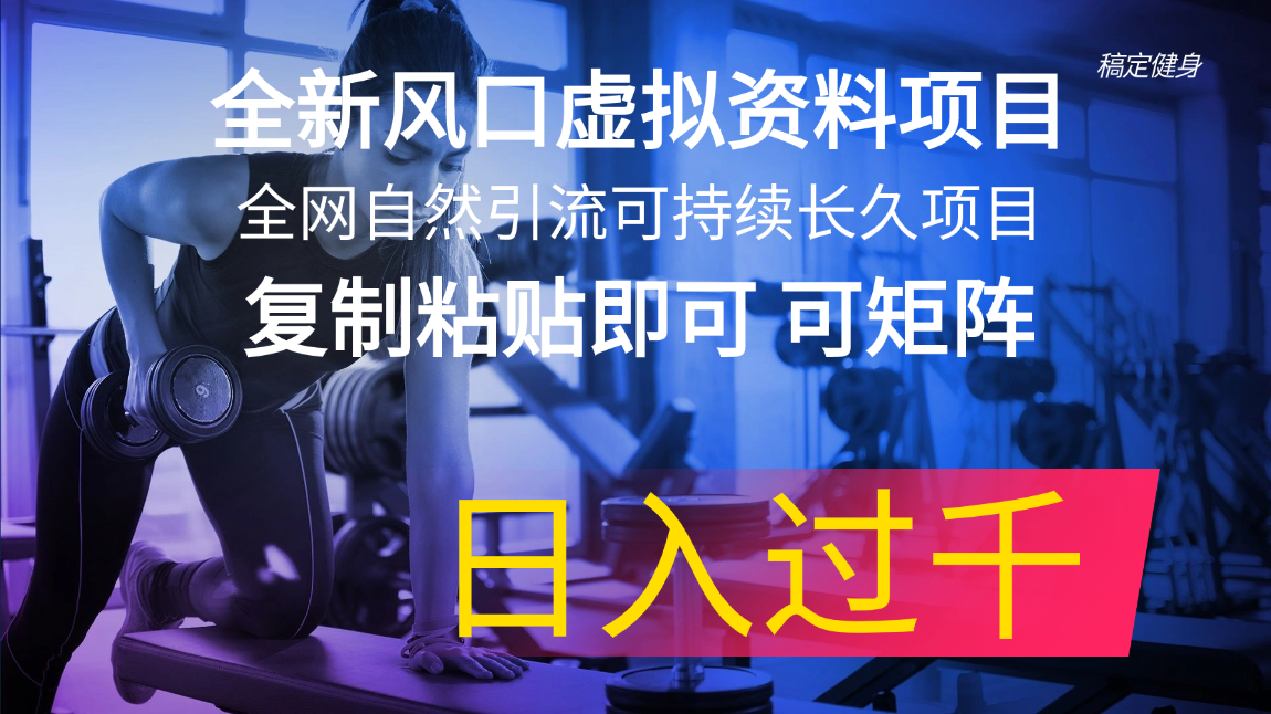 全新风口虚拟资料项目 全网自然引流可持续长久项目 复制粘贴即可可矩阵… - 冒泡网-冒泡网