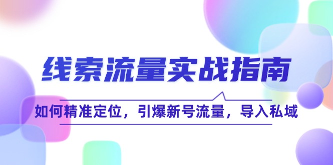 线 索 流 量-实战指南：如何精准定位，引爆新号流量，导入私域 - 冒泡网-冒泡网