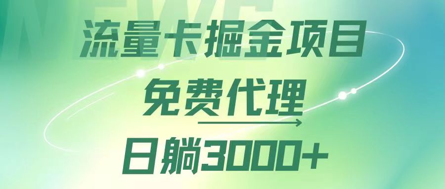 图片[1]-流量卡掘金代理，日躺赚3000+，变现暴力，多种推广途径 - 冒泡网-冒泡网