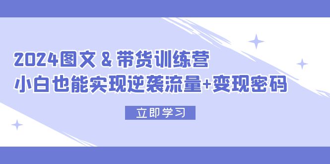 2024 图文+带货训练营，小白也能实现逆袭流量+变现密码 - 冒泡网-冒泡网