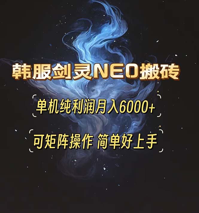 韩服剑灵NEO搬砖攻略，单机纯利润月入6000+ 可矩阵操作，简单好上手。 - 冒泡网-冒泡网