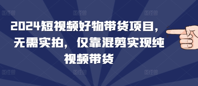 2024短视频好物带货项目，无需实拍，仅靠混剪实现纯视频带货-冒泡网