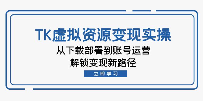 TK虚拟资料变现实操：从下载部署到账号运营，解锁变现新路径 - 冒泡网-冒泡网