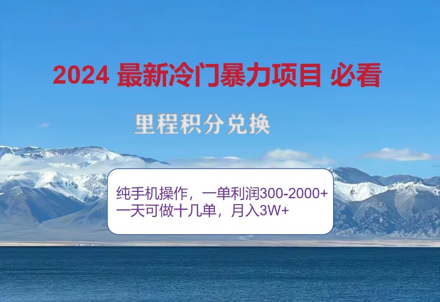 2024惊爆冷门暴利，里程积分最新玩法，高爆发期，一单300+—2000+ - 冒泡网-冒泡网