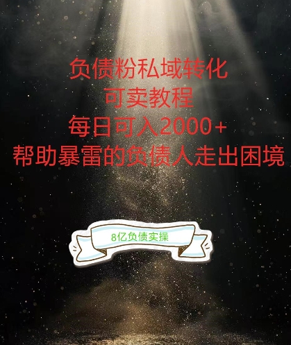 负债粉掘金计划，帮助负债者解决问题，债务规划，债务重组，最好的变现方式【揭秘】 - 冒泡网-冒泡网