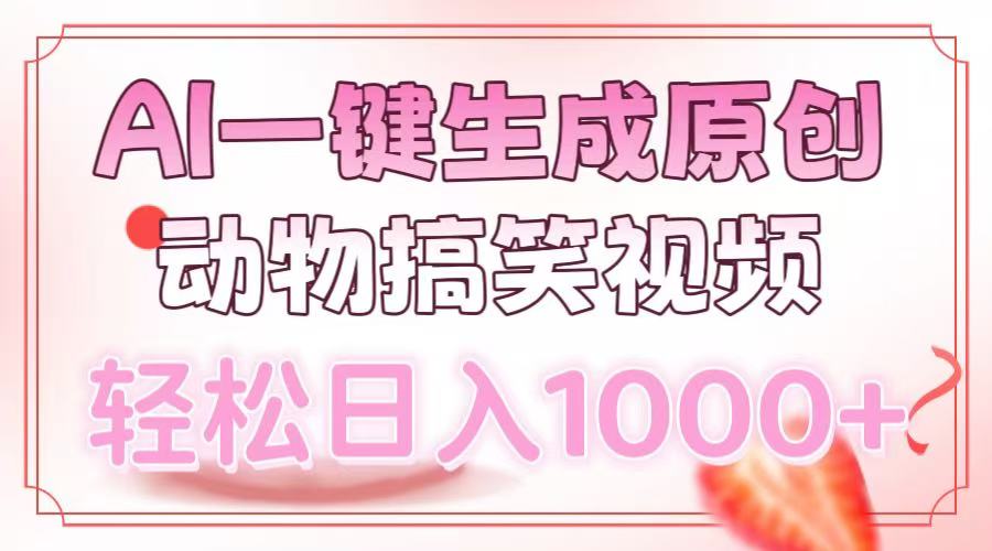 AI一键生成原创动物搞笑视频，轻松日入1000+-冒泡网