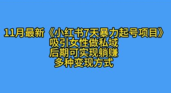 K总部落11月最新小红书7天暴力起号项目，吸引女性做私域【揭秘】 - 冒泡网-冒泡网