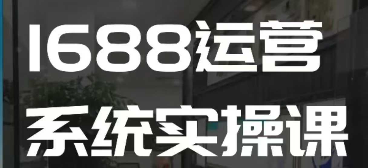 1688高阶运营系统实操课，快速掌握1688店铺运营的核心玩法-冒泡网