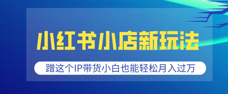 小红书小店新玩法，蹭这个IP带货，小白也能轻松月入过W【揭秘】-冒泡网