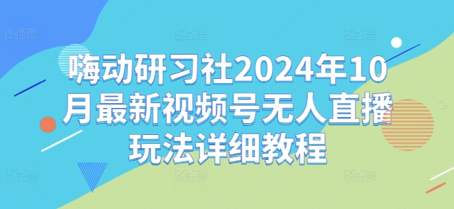 嗨动研习社2024年10月最新视频号无人直播玩法详细教程 - 冒泡网-冒泡网