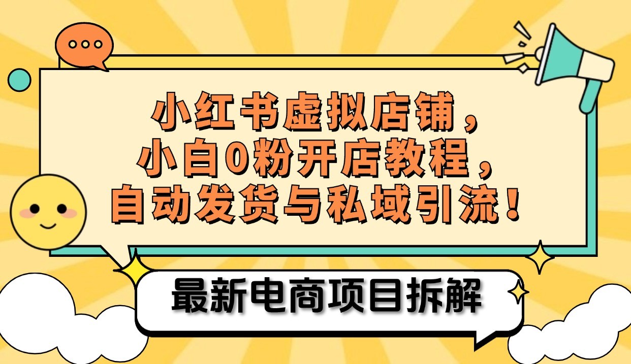 小红书电商，小白虚拟类目店铺教程，被动收益+私域引流 - 冒泡网-冒泡网