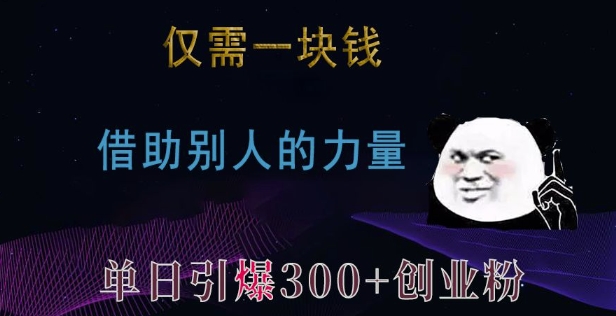 仅需一块钱，借助别人的力量，单日引爆300+创业粉、兼职粉【揭秘】-冒泡网