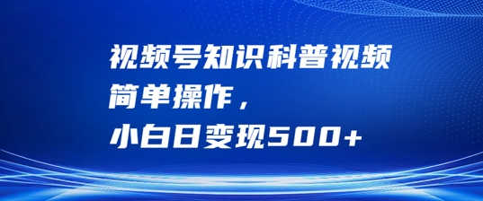 视频号知识科普视频，简单操作，小白日变现500+【揭秘】 - 冒泡网-冒泡网