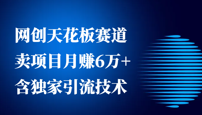 网创天花板赛道，卖项目月赚6万+，含独家引流技术(共26节课)-冒泡网