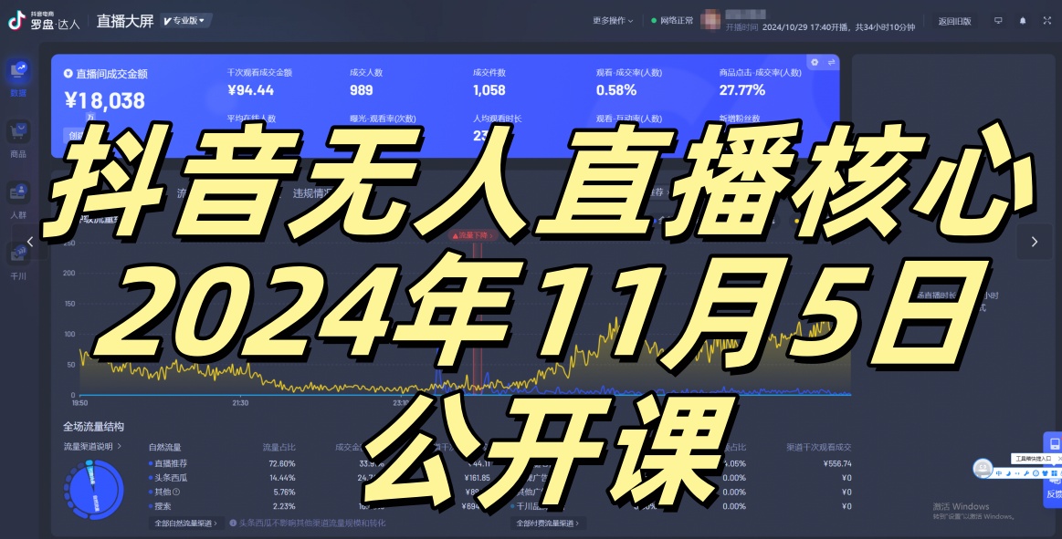 抖音无人直播核心公开课，咸鱼翻身小白可做带有睡后收入月入过万太简单【揭秘】 - 冒泡网-冒泡网