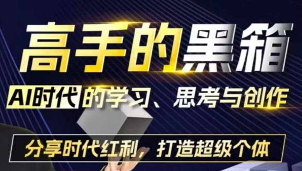 高手的黑箱：AI时代学习、思考与创作-分红时代红利，打造超级个体 - 冒泡网-冒泡网