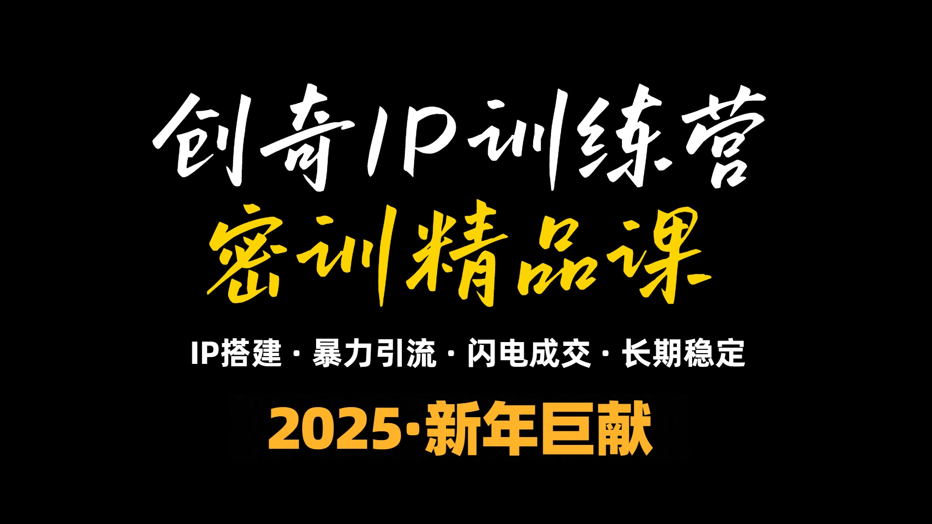 2025年“知识付费IP训练营”小白避坑年赚百万，暴力引流，闪电成交-冒泡网