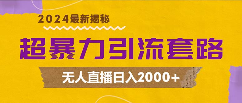 超暴力引流套路，无人直播日入2000+ - 冒泡网-冒泡网