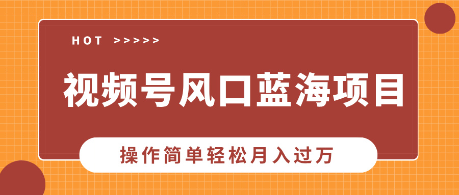 视频号风口蓝海项目，中老年人的流量密码，操作简单轻松月入过万-冒泡网