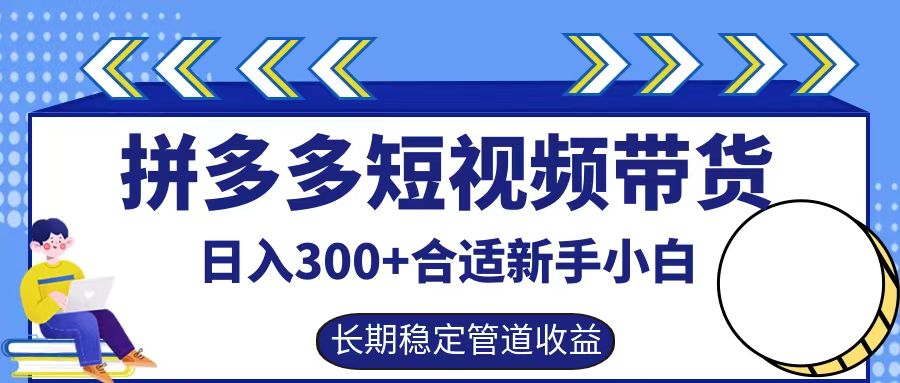 拼多多短视频带货日入300+，实操账户展示看就能学会 - 冒泡网-冒泡网