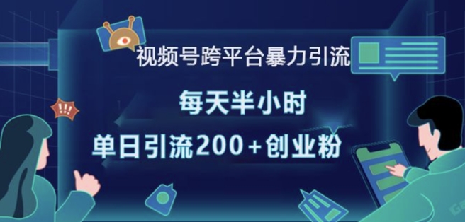 视频号跨平台暴力引流，每天半小时，单日引流200+精准创业粉-冒泡网